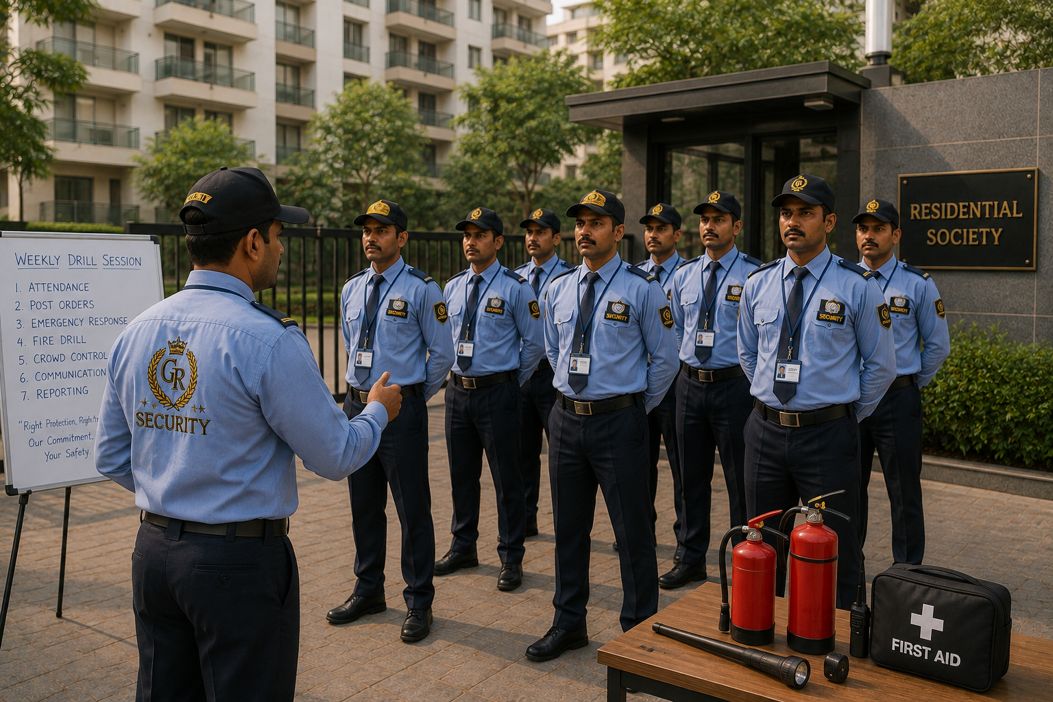 Guards attending a training drill